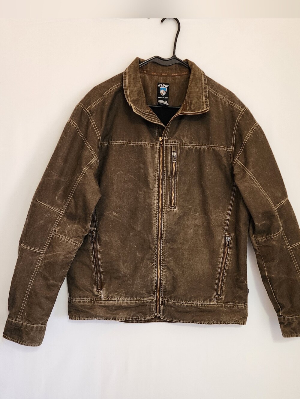 Kuhl Rugged Design Jacket Lined Full Zip Brown Men's Large Vintage Petina Style